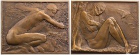 KUNSTMEDAILLEN JUGENDSTIL / ART DECO
Saint-Marceaux, Charles René de, 1845-1915. Bronzeplakette 1897 (1906) bei Monnaie de Paris Les saisons. Vs.: na...