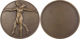 KUNSTMEDAILLEN JUGENDSTIL / ART DECO
Tobón Mejia, Marco, 1876-1933. Einseitige Bronzemedaille o. J. (1934) bei Monnaie de Paris Danse antique. Nackte...