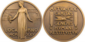 KUNSTMEDAILLEN JUGENDSTIL / ART DECO
Turin, Pierre, 1891-1968. Bronzemedaille "1925" (1928) bei Monnaie de Paris Auf die Konferenz von Locarno, Vs.: ...