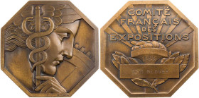 KUNSTMEDAILLEN JUGENDSTIL / ART DECO
Turin, Pierre, 1891-1968. Achteckige Bronzeplakette o. J. (1935) bei Arthus Bertrand, Paris Prämie des Comité fr...