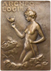 KUNSTMEDAILLEN JUGENDSTIL / ART DECO
Vernier, Séraphin-Émile, 1852-1927. Bronzeplakette o. J. (1902) bei Monnaie de Paris Archéologie. Vs.: nackte Ar...