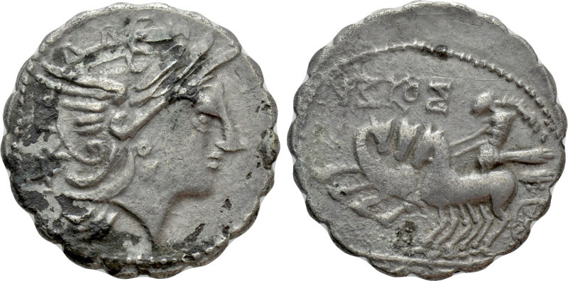 EASTERN EUROPE. Imitations of Roman Republic. Serrate Denarius (Circa 3rd-2nd ce...