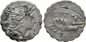 EASTERN EUROPE. Imitations of Roman Republic. Serrate Denarius (Circa 3rd-2nd century BC)