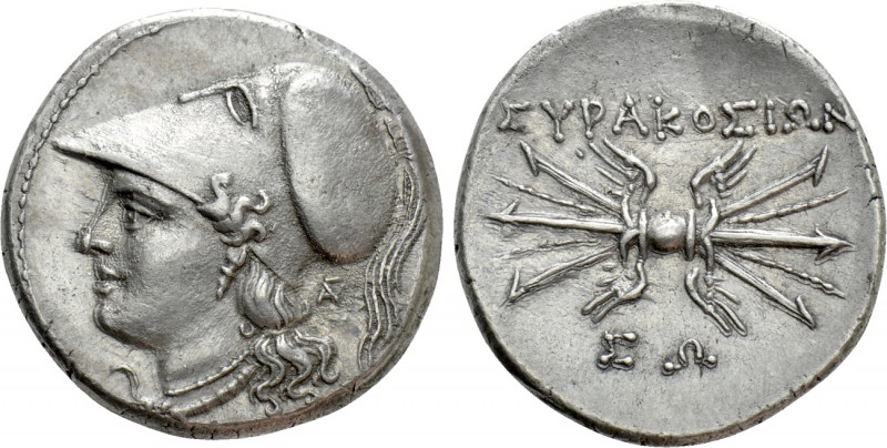 SICILY. Syracuse. Fifth Democracy (214-212 BC). 8 Litrai. 

Obv: Helmeted head...