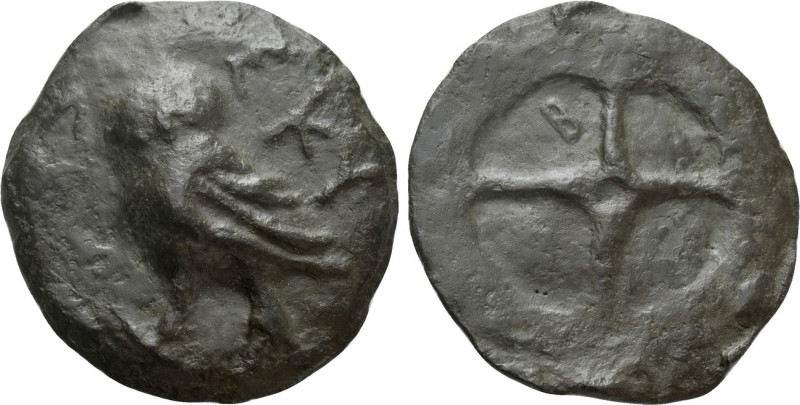 KINGS OF SKYTHIA. Skyles (Circa 470-460 BC). Ae. Nikonion.

Obv: ΣKY.
Owl sta...