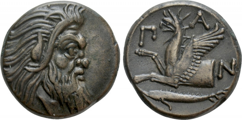 CIMMERIAN BOSPOROS. Pantikapaion. Ae (Circa 310-304/3 BC). 

Obv: Bearded head...
