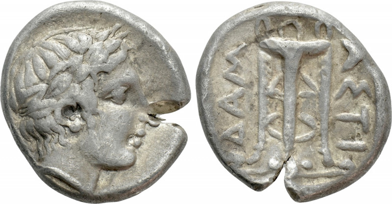 ILLYRIA. Damastion. Tetradrachm (Circa 390-380 BC). 

Obv: Laureate head of Ap...