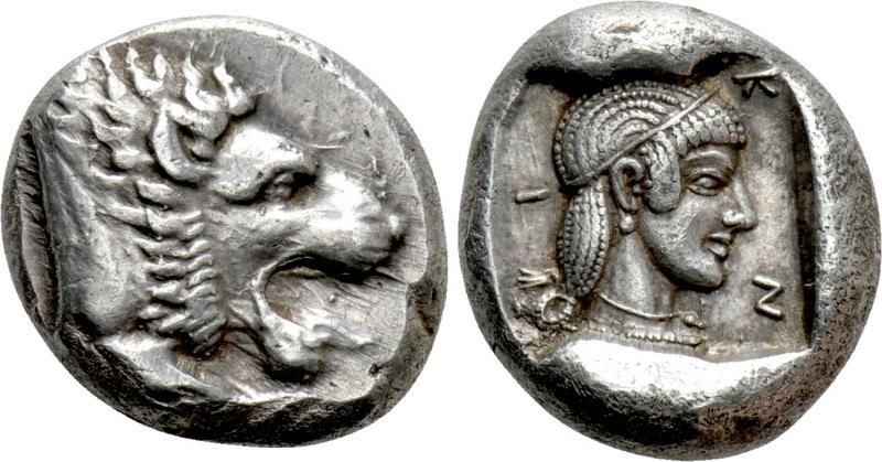 CARIA. Knidos. Drachm (Circa 465-449 BC). 

Obv: Forepart of a roaring lion ri...