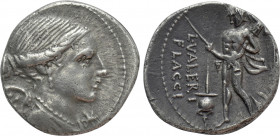 L. VALERIUS FLACCUS. Denarius (108-107 BC). Rome