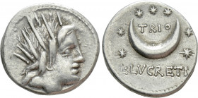 L. LUCRETIUS TRIO. Denarius (74 BC). Rome