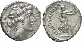 C. VIBIUS C.F. C.N. PANSA CAETRONIANUS. Denarius (48 BC). Rome