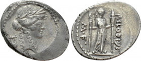 P. CLODIUS M.F. TURRINUS. Denarius (42 BC). Rome