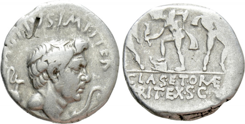 SEXTUS POMPEIUS MAGNUS PIUS. Denarius (37/6 BC). Uncertain Sicilian mint. 

Ob...