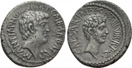 MARK ANTONY & OCTAVIAN. Denarius (41 BC). M. Barbatius Pollio, quaestor pro praetore. Ephesus