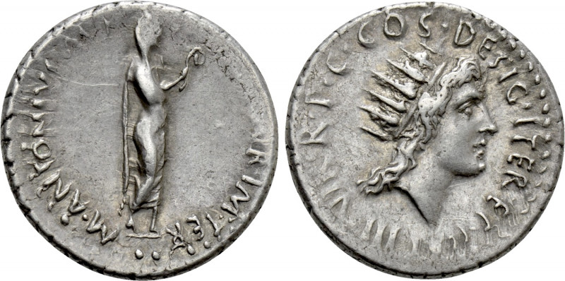 MARK ANTONY. Denarius (38 BC). Uncertain mint in Greece (Athens?). 

Obv: M AN...