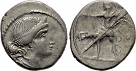 AUGUSTUS (27 BC-14 AD). Denarius. Contemporary imitation of uncertain mint in Italy (Brundisium or Rome)