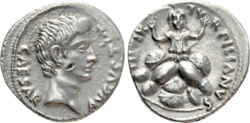 AUGUSTUS (27 BC-14 AD). Denarius. Petronius Turpilianus, moneyer. Rome. 

Obv:...