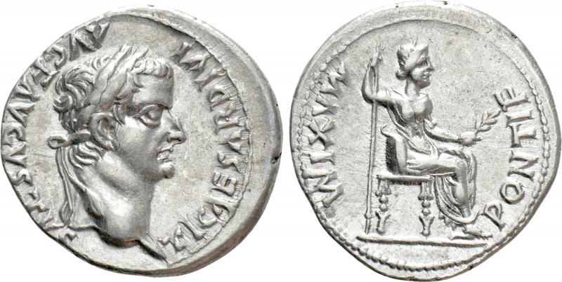 TIBERIUS (14-37). Denarius. "Tribute Penny" type. Lugdunum. 

Obv: TI CAESAR D...