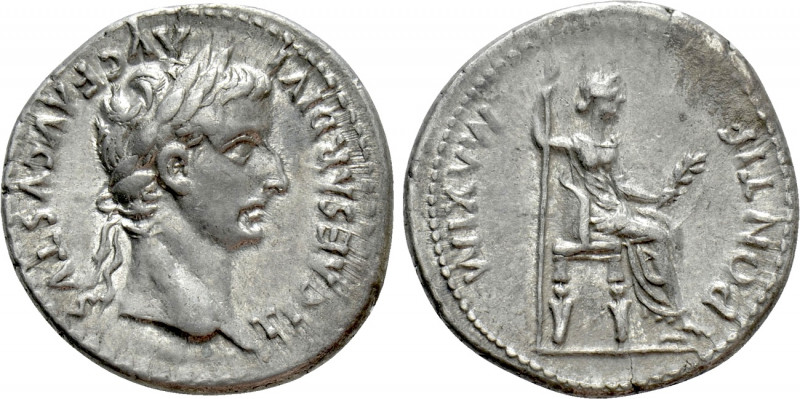 TIBERIUS (14-37). Denarius. "Tribute Penny" type. Lugdunum. 

Obv: TI CAESAR D...