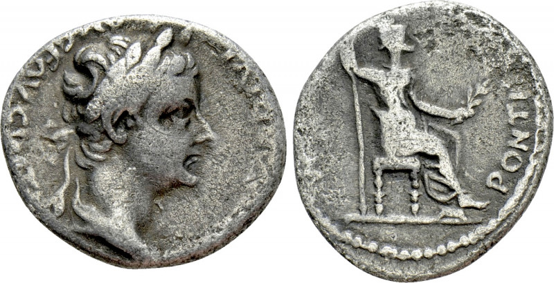 TIBERIUS (14-37). Denarius. "Tribute Penny" type. Lugdunum. 

Obv: TI CAESAR D...