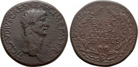CLAUDIUS (41-54). Sestertius. Contemporary imitation of Rome mint
