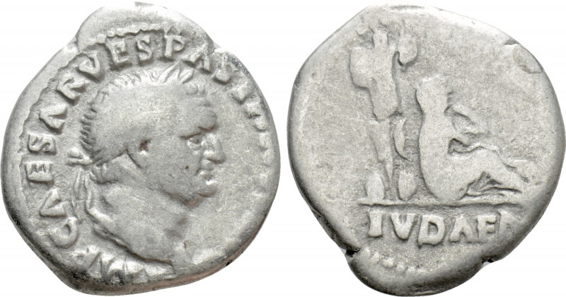 VESPASIAN (69-79). Denarius. Rome. "Judaea Capta" issue. 

Obv: IMP CAESAR VES...