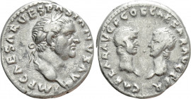 VESPASIAN with TITUS and DOMITIAN as Caesares (69-79). Denarius. Rome