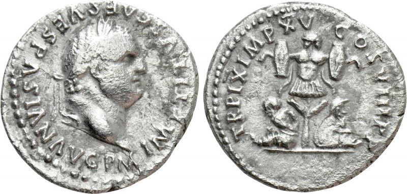 TITUS (79-81). Denarius. Rome. 

Obv: IMP TITVS CAES VESPASIAN AVG P M. 
Laur...