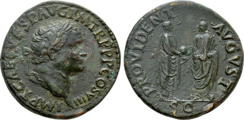 TITUS (79-81). Sestertius. Rome. 

Obv: IMP T CAES VESP AVG P M TR P P P COS V...