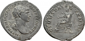 TRAJAN with TRAJAN PATER (98-117). Denarius. Rome