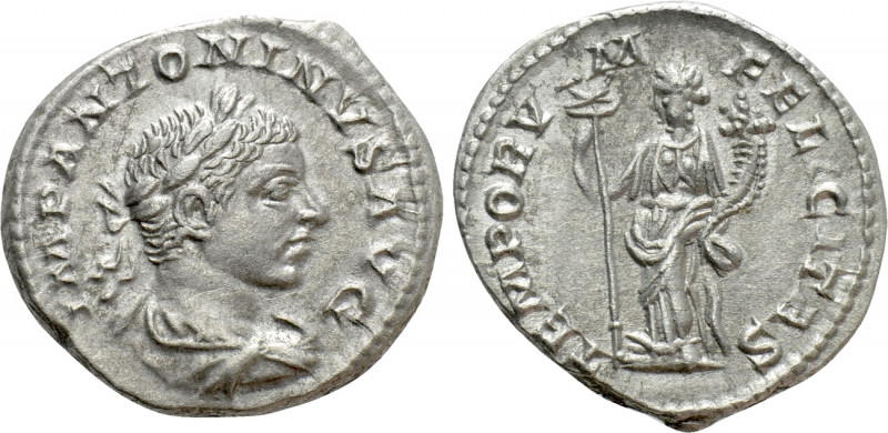 ELAGABALUS (218-222). Denarius. Rome. 

Obv: IMP ANTONINVS AVG. 
Laureate and...