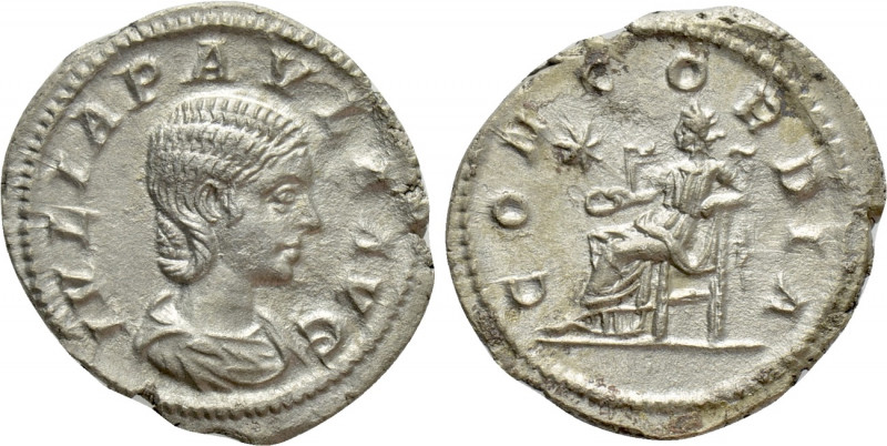 JULIA PAULA (Augusta, 219-220). Denarius. Antioch. 

Obv: IVLIA PAVLA AVG. 
D...