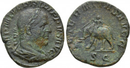 PHILIP I 'THE ARAB' (244-249). Sestertius. Rome. Saecular Games/1000th Anniversary of Rome issue