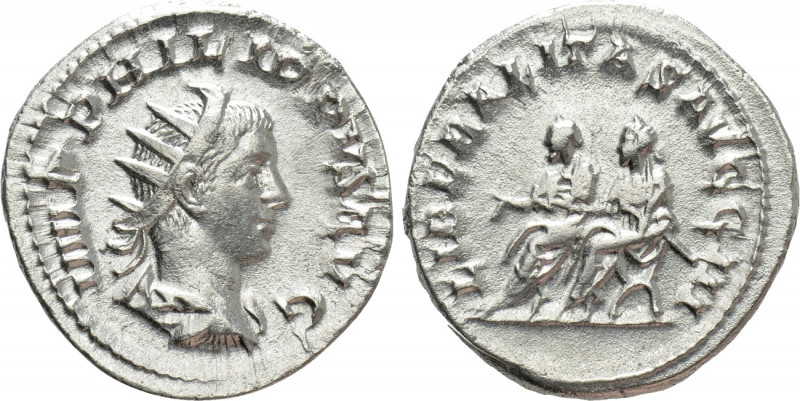 PHILIP II (247-249). Antoninianus. Rome. 

Obv: IMP PHILIPPVS AVG. 
Radiate, ...