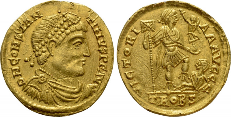 CONSTANTINE III (407-411). GOLD Solidus. Treveri. 

Obv: D N CONSTANTINVS P F ...
