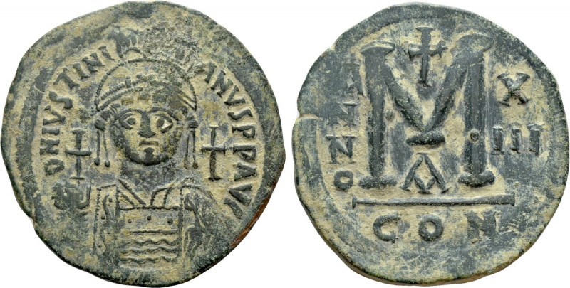 JUSTINIAN I (527-565). Follis. Constantinople. Dated RY 13 (539/40). 

Obv: D ...