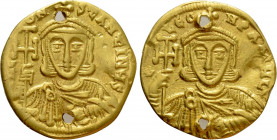CONSTANTINE V COPRONYMUS with LEO III (741-775). GOLD Solidus. Constantinople