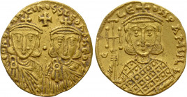 CONSTANTINE V COPRONYMUS, with LEO IV and LEO III (741-775). GOLD Solidus Constantinople