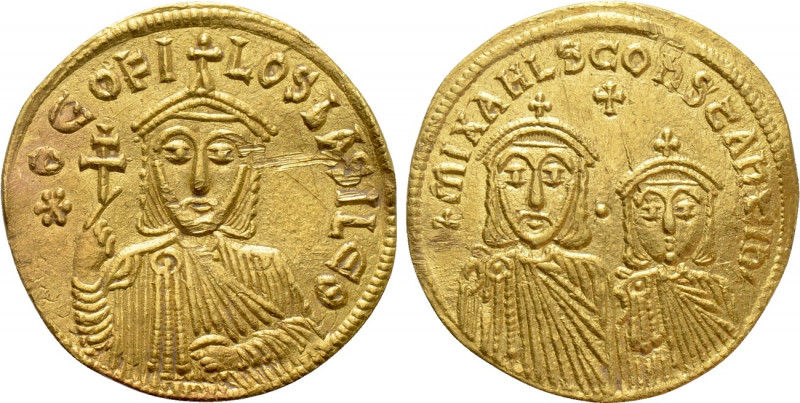 THEOPHILUS with CONSTANTINE and MICHAEL II (829-842). GOLD Solidus. Constantinop...