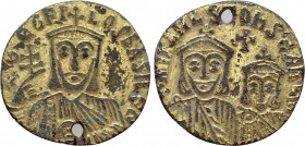 THEOPHILUS with CONSTANTINE and MICHAEL II (829-842). Fourrèe Solidus. Constantinople