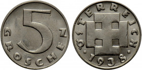 AUSTRIA. 1st Republic (1918-1938). 5 Groschen (1938)