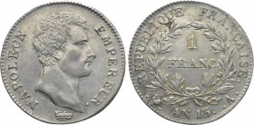 FRANCE. Napoleon I (1804-1814). 1 Franc. Paris. Dated AN 13 (1804/5)