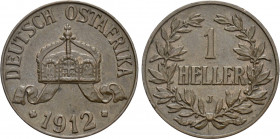 GERMANY. Colonial. East Africa. Wilhelm II (1888-1918). 1 Heller (1912-J)