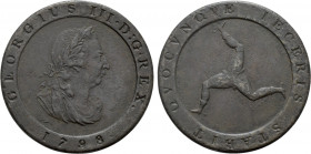 GREAT BRITAIN. Isle of Man. George III (1760-1820). Half Penny (1798)