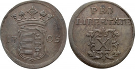 HUNGARY. Franz II (1703-1711). 10 Poltura (1705)
