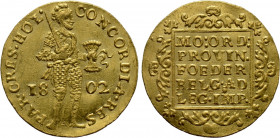 NETHERLANDS. Batavian Republic (1795-1806). GOLD Ducat (1802)