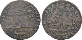 NETHERLANDS. Bruges. Ae Medal (1578). Comet of the Archduke Matthias
