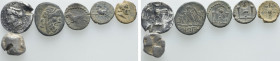 6 Greek Coins; Nektanebo etc