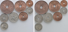 8 Coins of Belgian Congo and Belgium