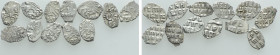 12 Pieces of Russian Wire Money of Peter I the Great; all Dated